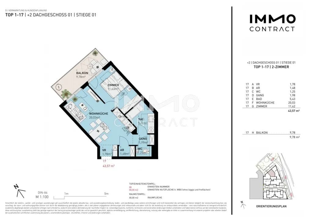 2-Zimmer-Wohnung kaufen in Wien – 43,57 m², € 286.500 – Bild 9 von 9