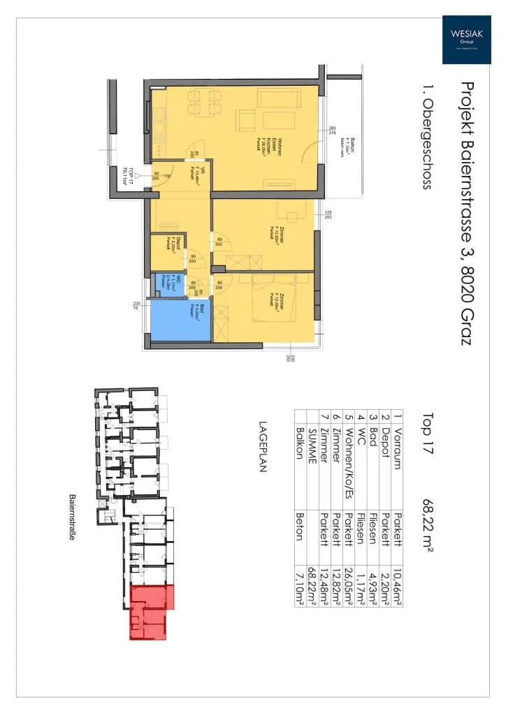 3-Zimmer-Wohnung mieten in Graz – 70 m², € 916 – Bild 4 von 4