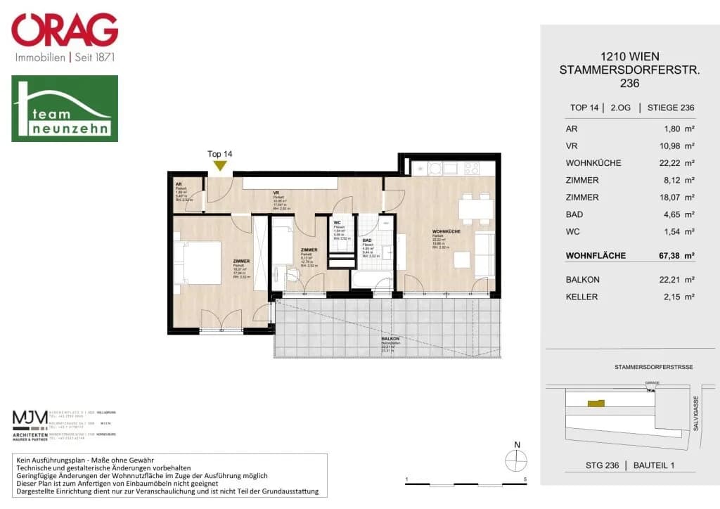 3-Zimmer-Wohnung mieten in Wien – 67,38 m², € 1.190 – Bild 11 von 11