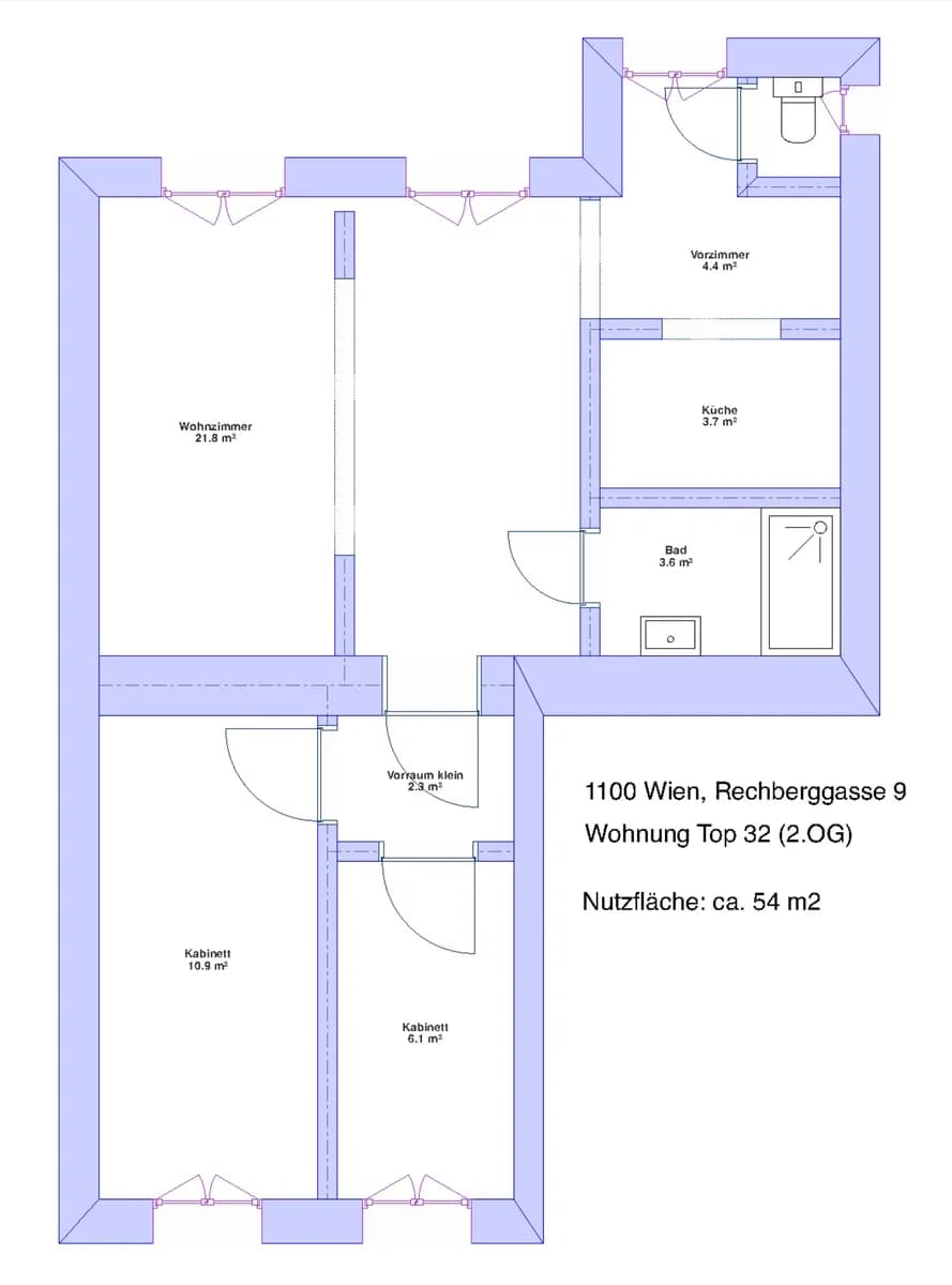 2-Zimmer-Wohnung mieten in Wien – 55 m², € 880 – Bild 32 von 32