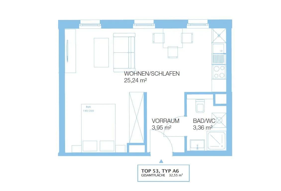 1-Zimmer-Wohnung mieten in Wien – 32,55 m², € 649 – Bild 8 von 10