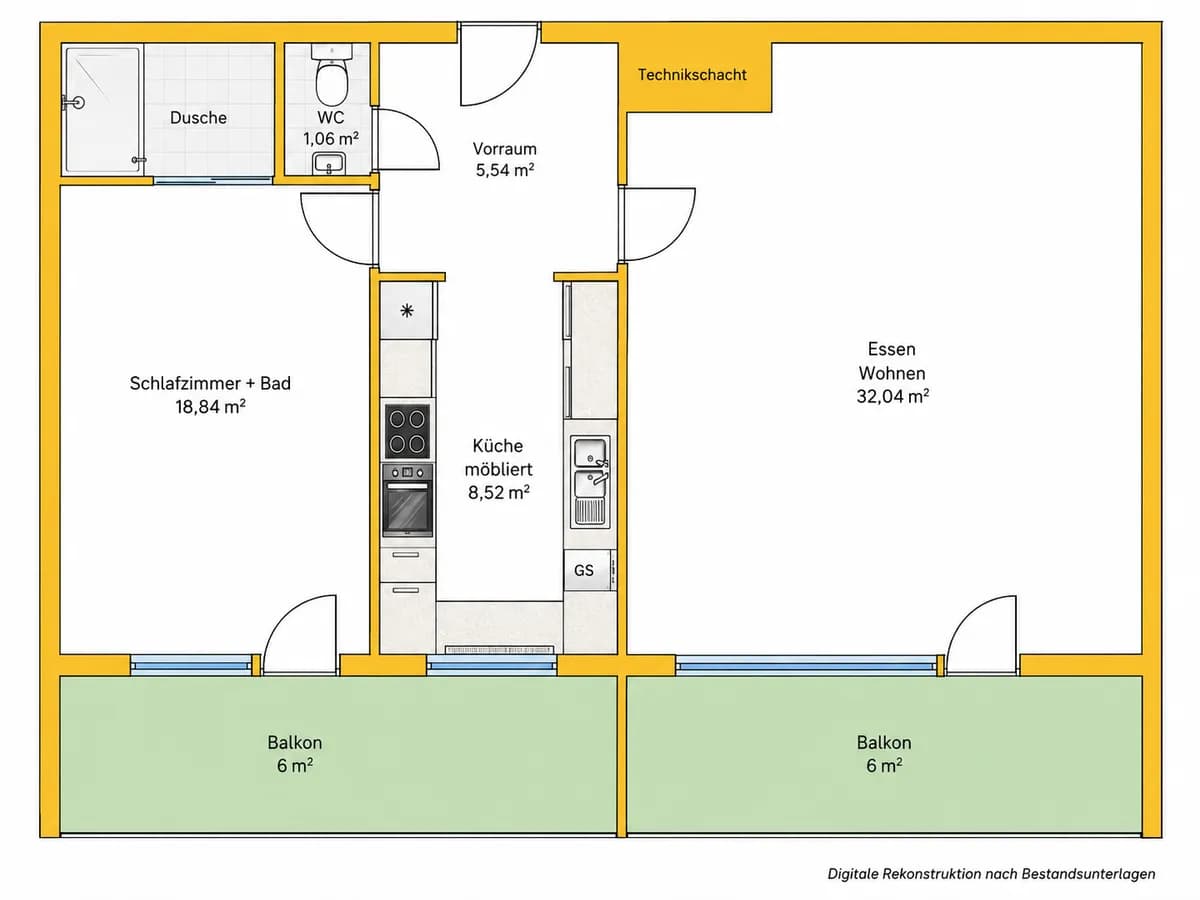 3-Zimmer-Wohnung mieten in Graz – 66 m², € 999 – Bild 9 von 11