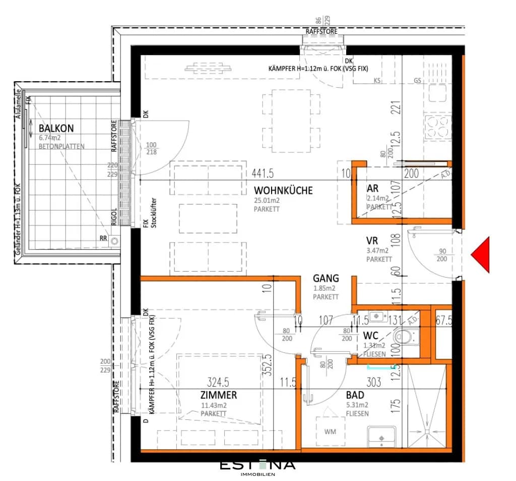 2-Zimmer-Wohnung kaufen in Wien – 50,53 m², € 304.000 – Bild 15 von 15