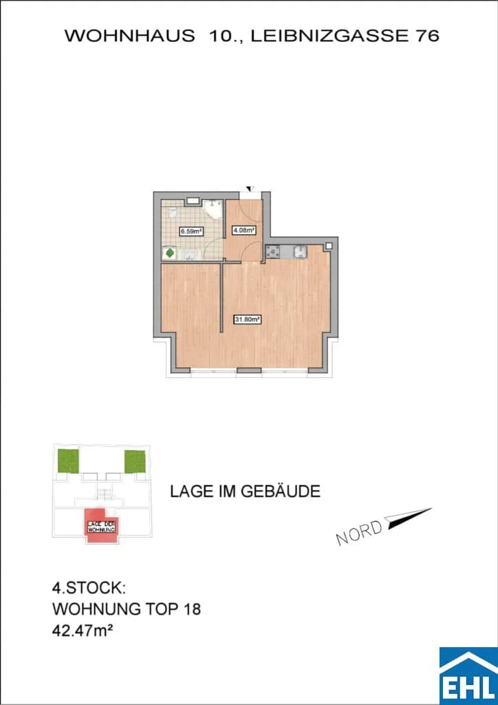 1-Zimmer-Wohnung mieten in Wien – 42,47 m², € 799 – Bild 15 von 15