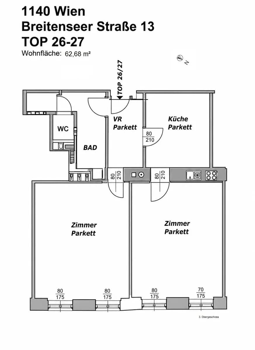 2-Zimmer-Wohnung kaufen in Wien – 62,68 m², € 109.000 – Bild 6 von 7