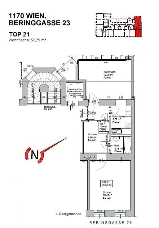 2-Zimmer-Wohnung kaufen in Wien – 57,79 m², € 74.000 – Bild 9 von 10