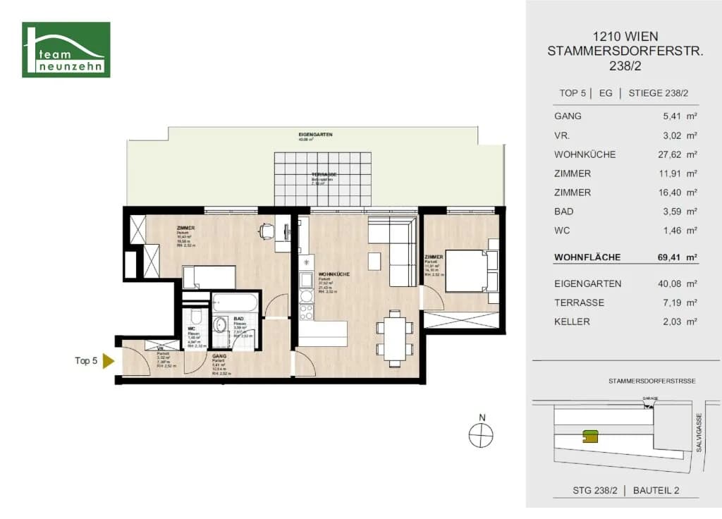 3-Zimmer-Wohnung mieten in Wien – 69,65 m², € 1.130 – Bild 14 von 14