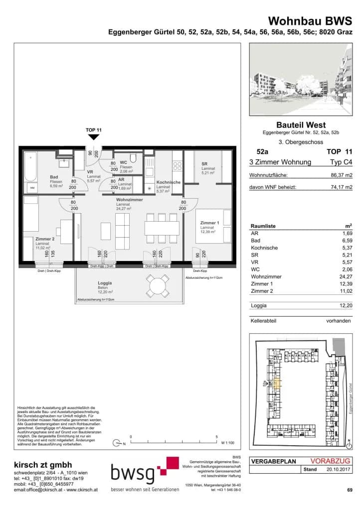 3-Zimmer-Wohnung mieten in Graz – 74,17 m², € 991 – Bild 14 von 14