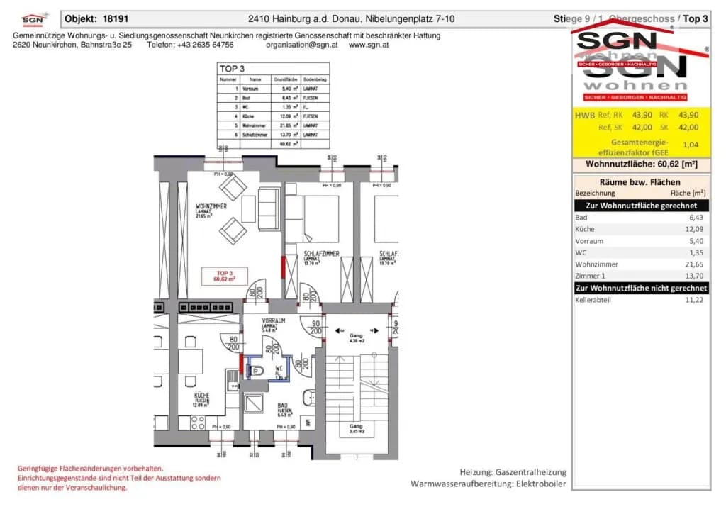 2-Zimmer-Wohnung mieten in Bruck an der Leitha – 60,62 m², € 601 – Bild 5 von 5