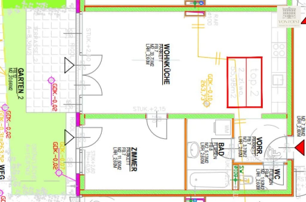 2-Zimmer-Wohnung kaufen in Baden – 55,98 m², € 240.000 – Bild 14 von 14