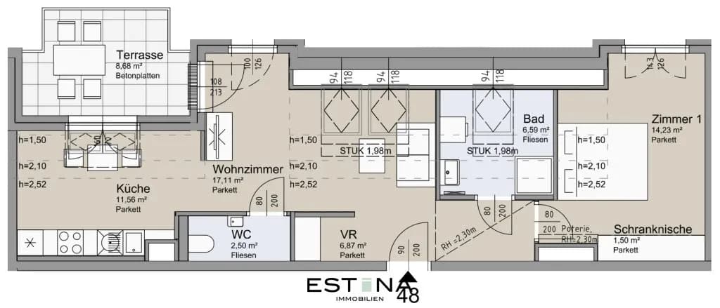 2-Zimmer-Wohnung kaufen in Wien – 60,3 m², € 467.200 – Bild 23 von 23