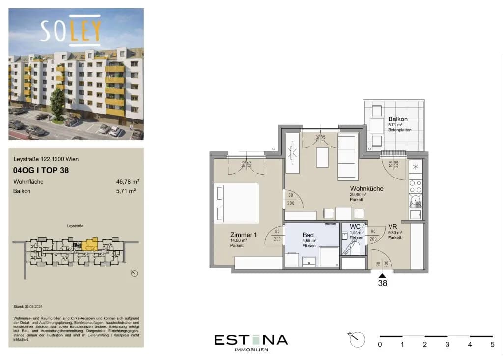 2-Zimmer-Wohnung kaufen in Wien – 46,7 m², € 321.800 – Bild 15 von 16