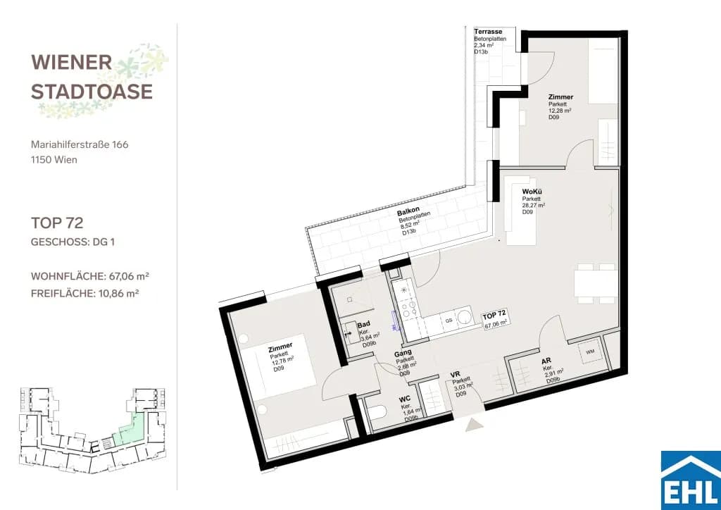 3-Zimmer-Wohnung mieten in Wien – 67,06 m², € 1.860 – Bild 13 von 13