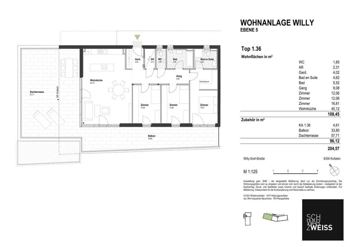 4-Zimmer-Wohnung kaufen in Kufstein – 107,97 m², € 1.106.000 – Bild 6 von 7