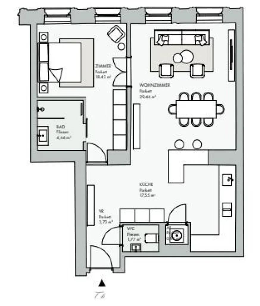 2-Zimmer-Wohnung kaufen in Wien – 77 m², € 580.000 – Bild 5 von 5