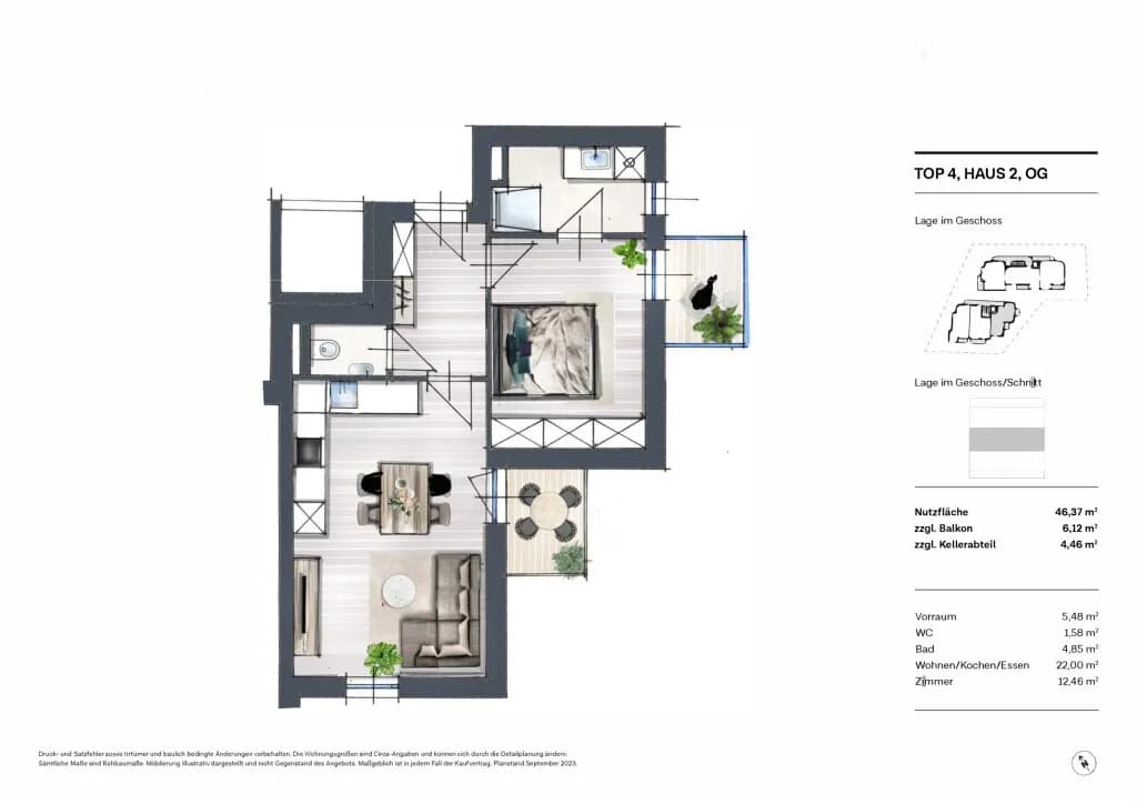 2-Zimmer-Wohnung kaufen in Wien – 46,37 m², € 432.000 – Bild 8 von 9