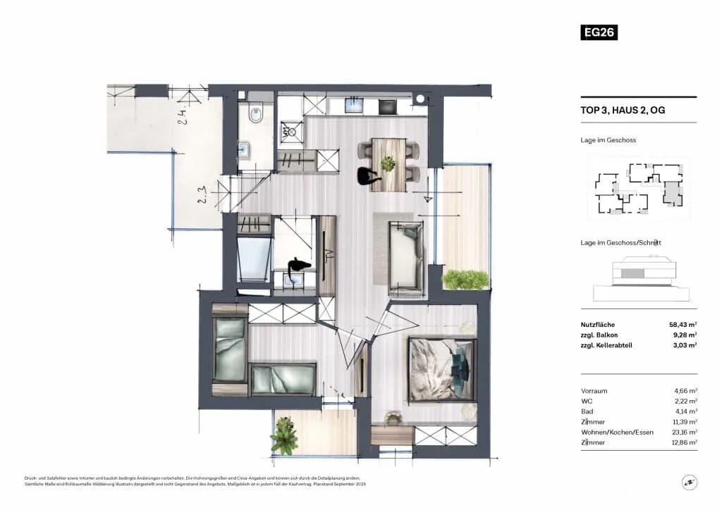 3-Zimmer-Wohnung kaufen in Wien – 58,42 m², € 439.000 – Bild 10 von 10