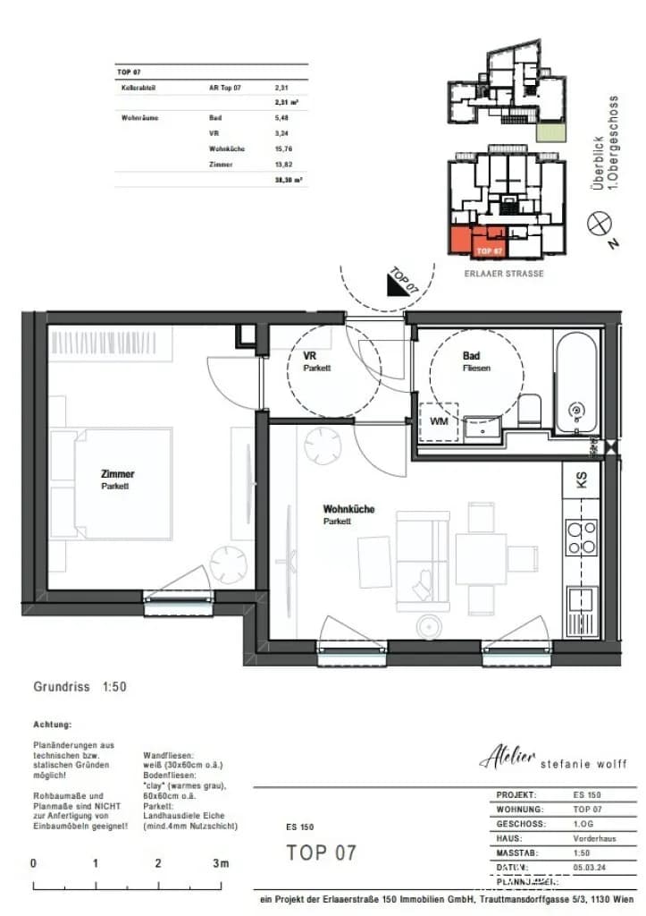 2-Zimmer-Wohnung kaufen in Wien – 38,3 m², € 250.000 – Bild 8 von 9