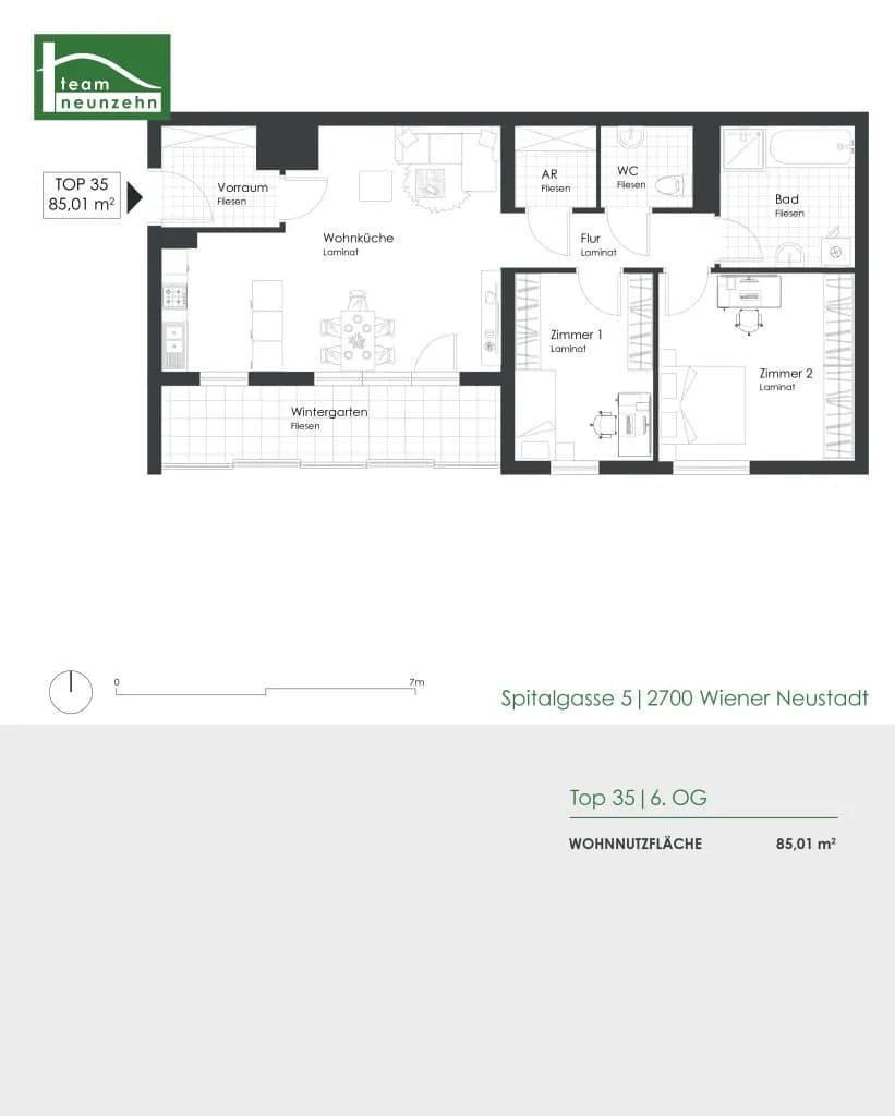 3-Zimmer-Wohnung mieten in Wiener Neustadt – 85,01 m², € 990 – Bild 9 von 9