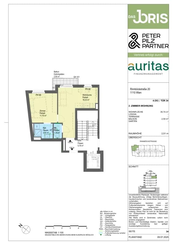 2-Zimmer-Wohnung kaufen in Wien – 35,74 m², € 225.300 – Bild 4 von 4