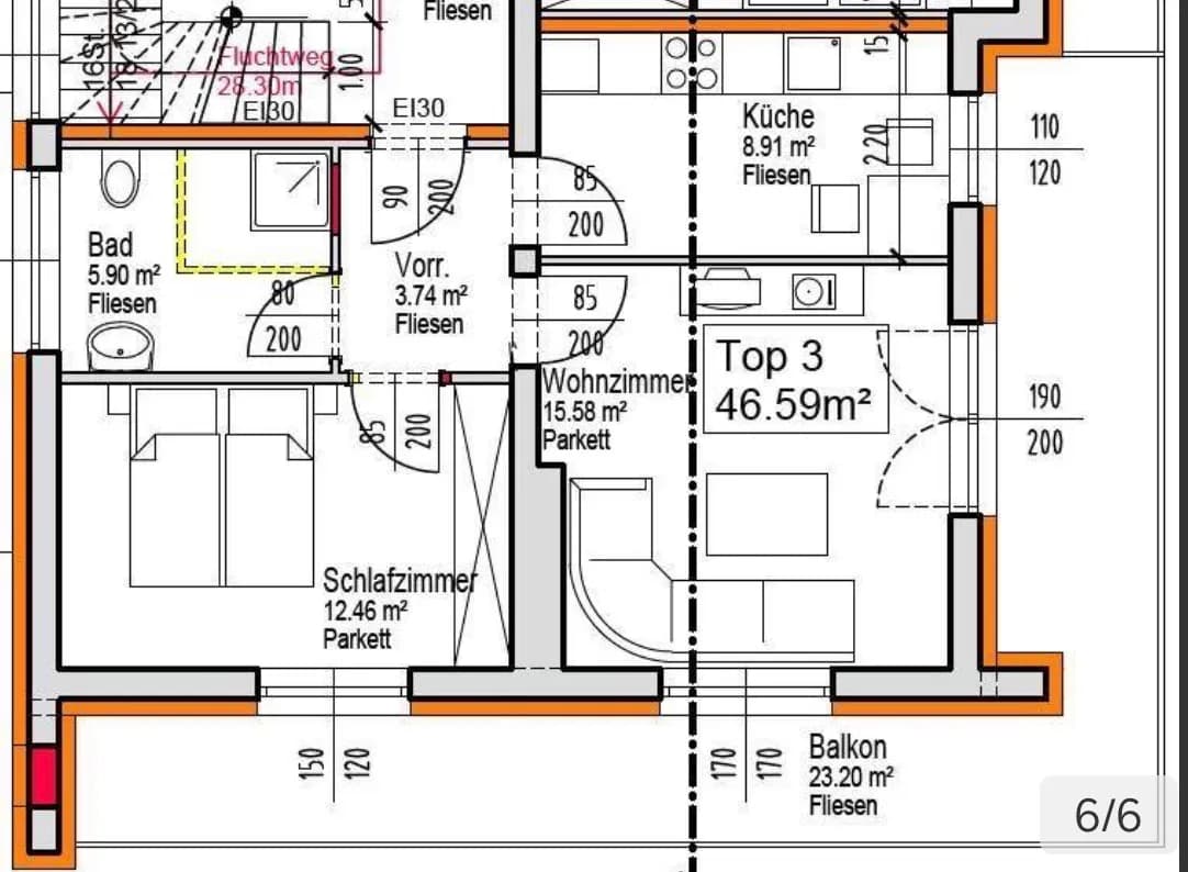 2-Zimmer-Wohnung mieten in Gmunden – 47 m², € 1.245 – Bild 8 von 11