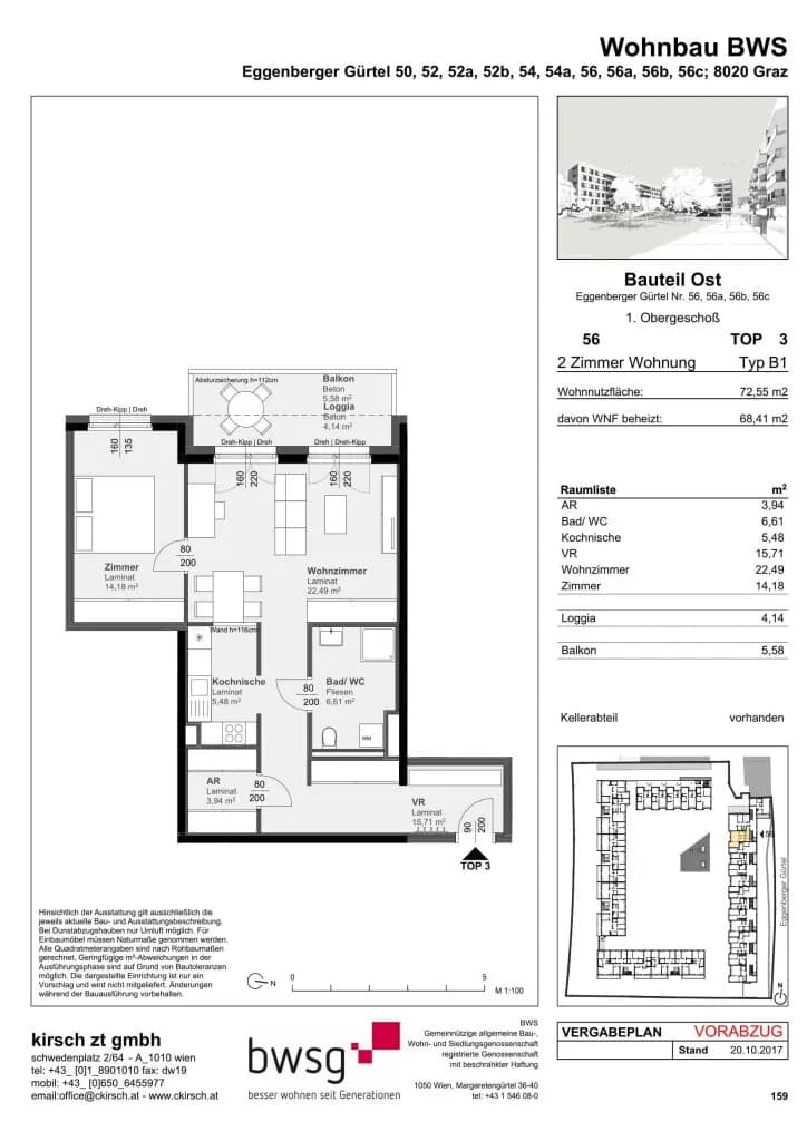 2-Zimmer-Wohnung mieten in Graz – 63,98 m², € 891 – Bild 9 von 9