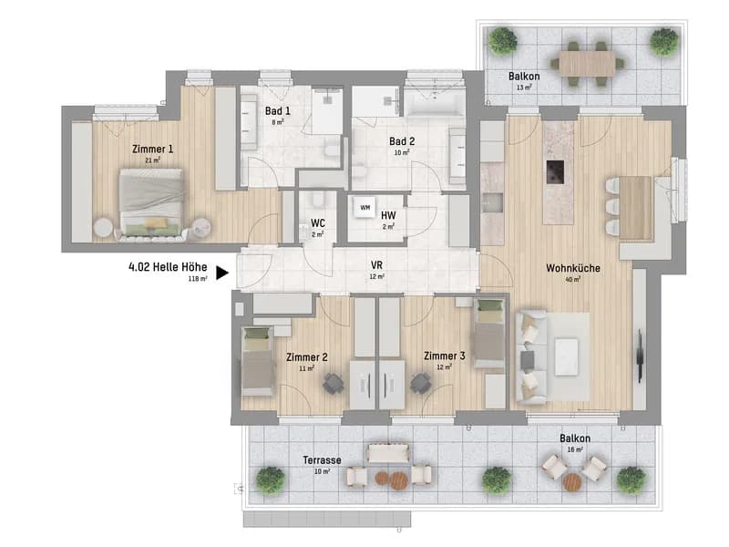 4-Zimmer-Wohnung kaufen in Wien – 118,27 m², € 1.199.900 – Bild 3 von 6
