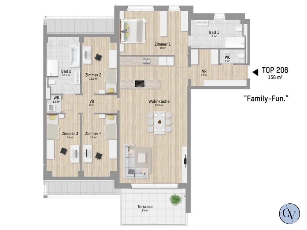 5-Zimmer-Wohnung kaufen in Wien – 155,61 m², € 1.099.900 – Bild 7 von 7