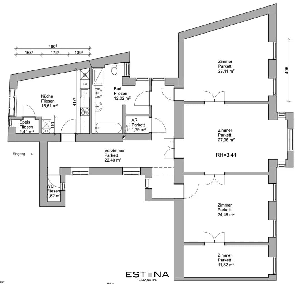4-Zimmer-Wohnung mieten in Wien – 147,12 m², € 2.999 – Bild 12 von 12