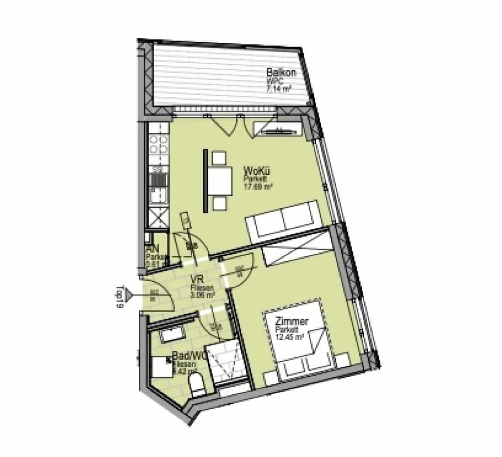 2-Zimmer-Wohnung mieten in Graz – 38 m², € 585 – Bild 10 von 10
