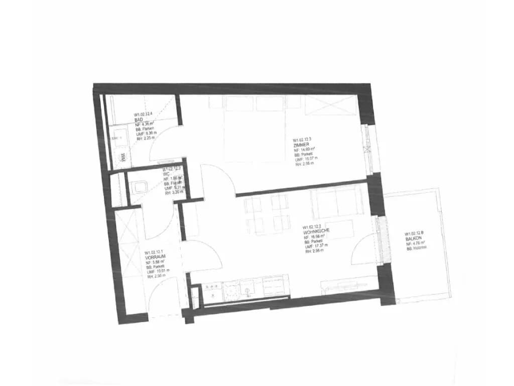 2-Zimmer-Wohnung mieten in Wien – 43,48 m², € 1.049 – Bild 12 von 12