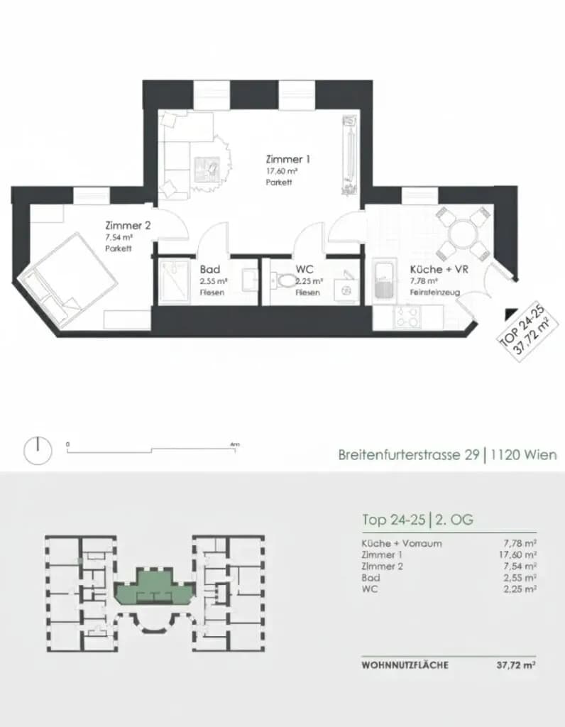 2-Zimmer-Wohnung kaufen in Wien – 37,72 m², € 165.000 – Bild 22 von 22