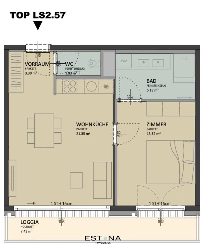 2-Zimmer-Wohnung kaufen in Wien – 46,74 m², € 399.000 – Bild 13 von 13