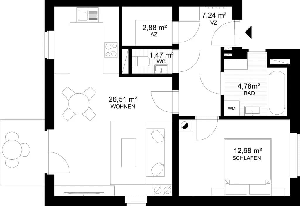 2-Zimmer-Wohnung kaufen in Graz – 55,56 m², € 189.000 – Bild 8 von 8