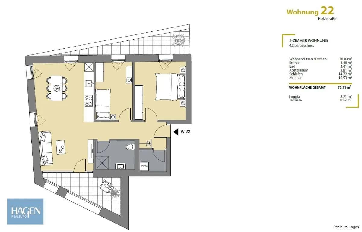 3-Zimmer-Wohnung kaufen in Dornbirn – 69,8 m², € 581.000 – Bild 5 von 8