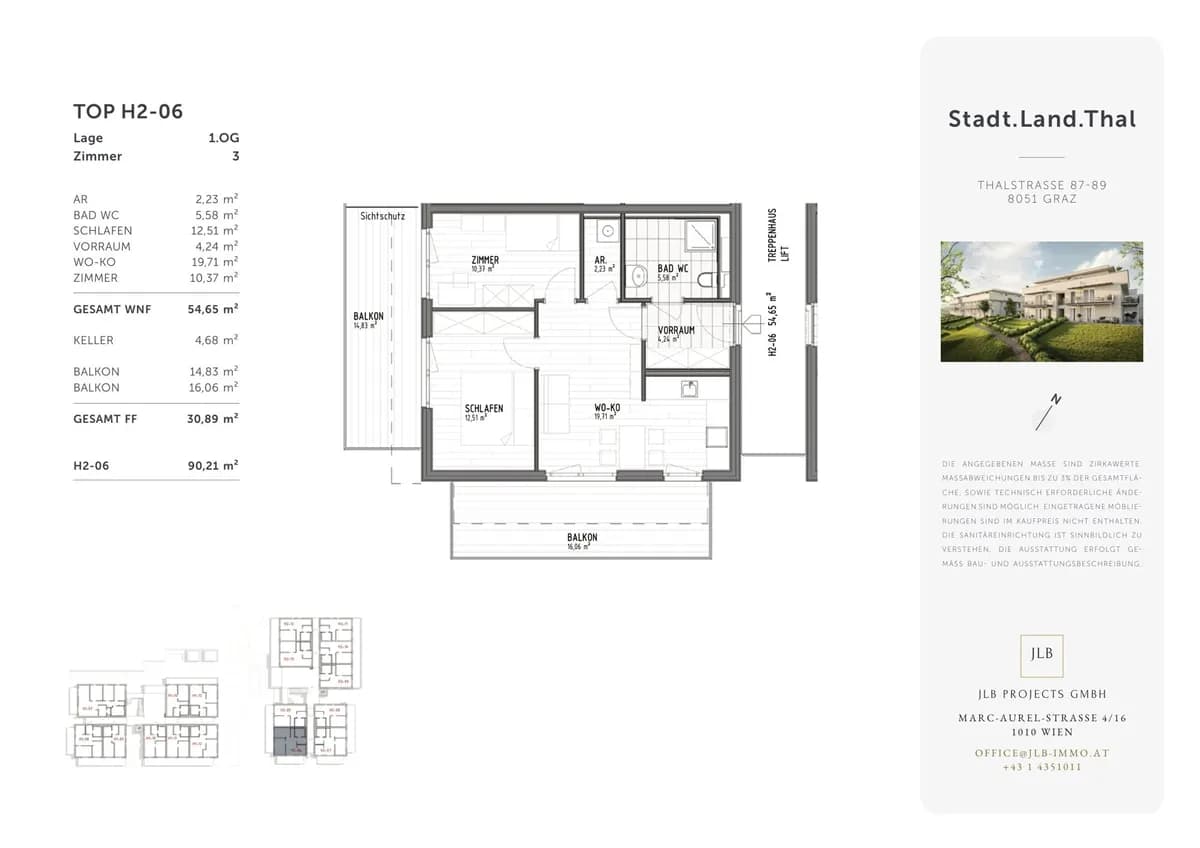 3-Zimmer-Wohnung kaufen in Graz – 54,57 m², € 212.727 – Bild 3 von 9