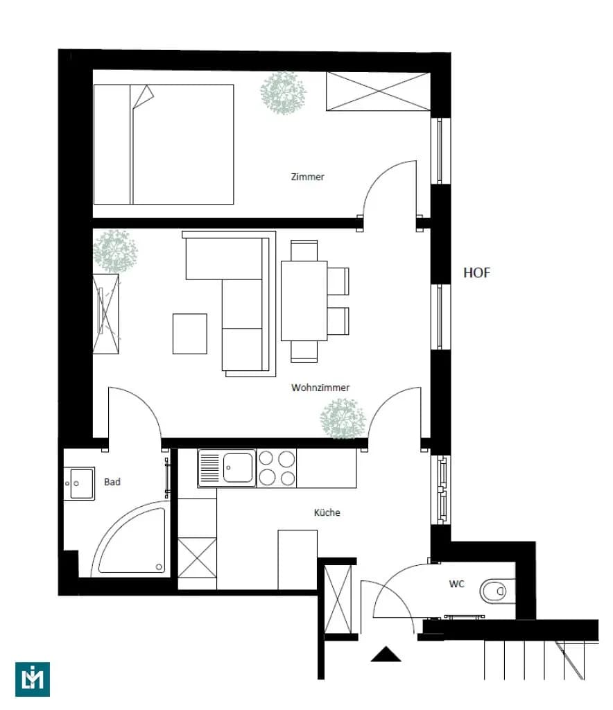 2-Zimmer-Wohnung mieten in Wien – 50 m², € 1.250 – Bild 6 von 6