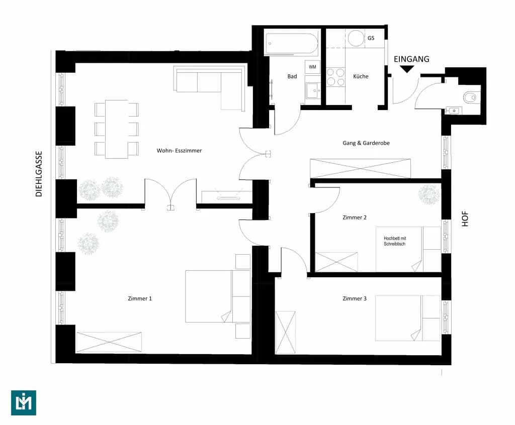 4-Zimmer-Wohnung mieten in Wien – 100 m², € 2.300 – Bild 10 von 10