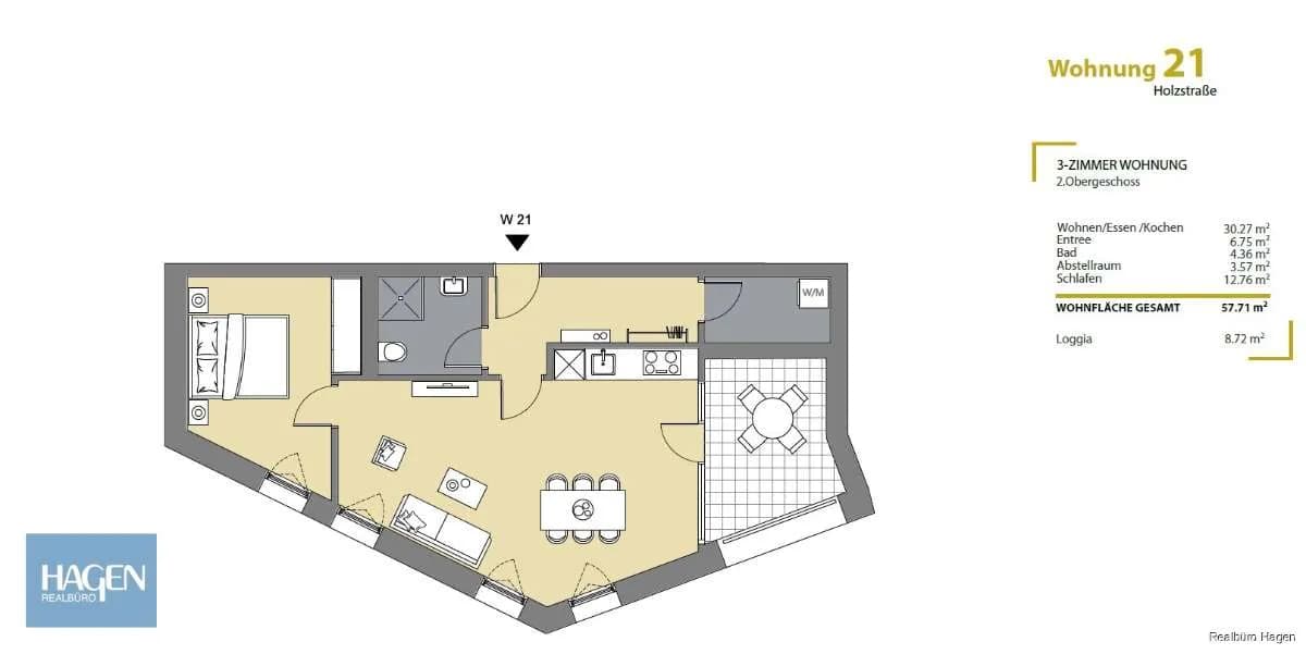 3-Zimmer-Wohnung kaufen in Dornbirn – 57,71 m², € 473.000 – Bild 5 von 8