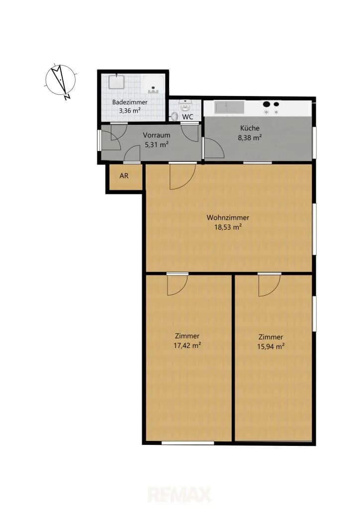 3-Zimmer-Wohnung mieten in Wien – 71,3 m², € 1.107 – Bild 10 von 10