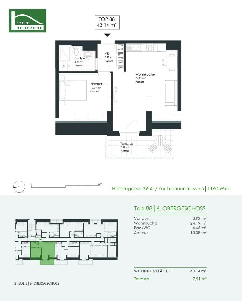 2-Zimmer-Wohnung mieten in Wien – 43,14 m², € 999 – Bild 14 von 14