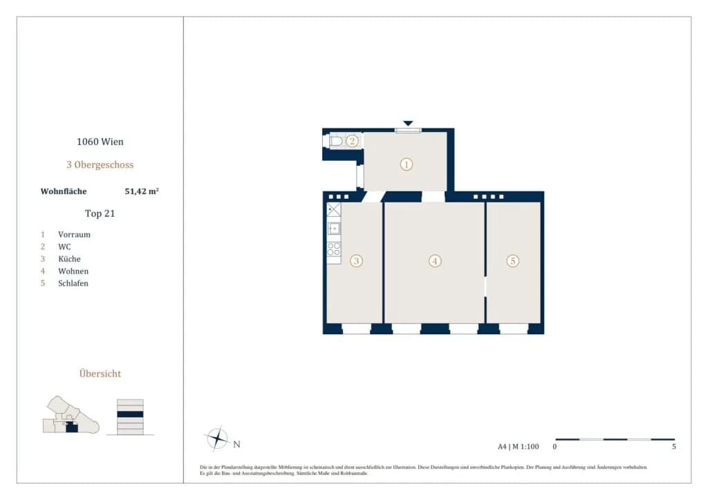 Immobilie kaufen in Wien – 51,42 m², € 240.000 – Bild 3 von 3