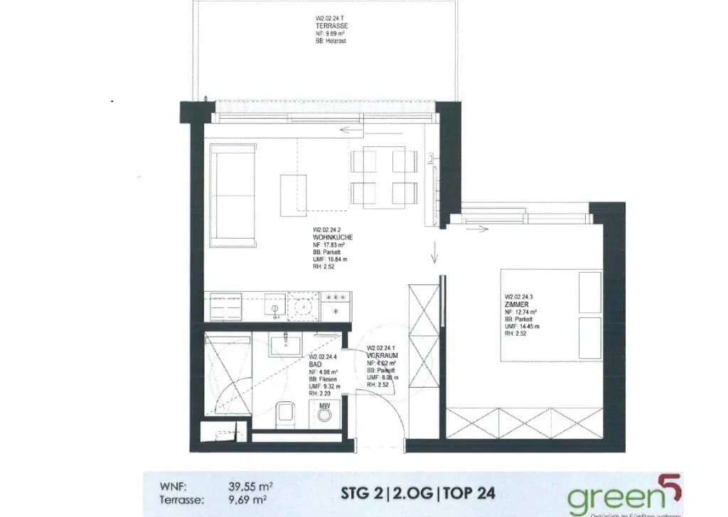 2-Zimmer-Wohnung mieten in Wien – 39,55 m², € 1.149 – Bild 14 von 14