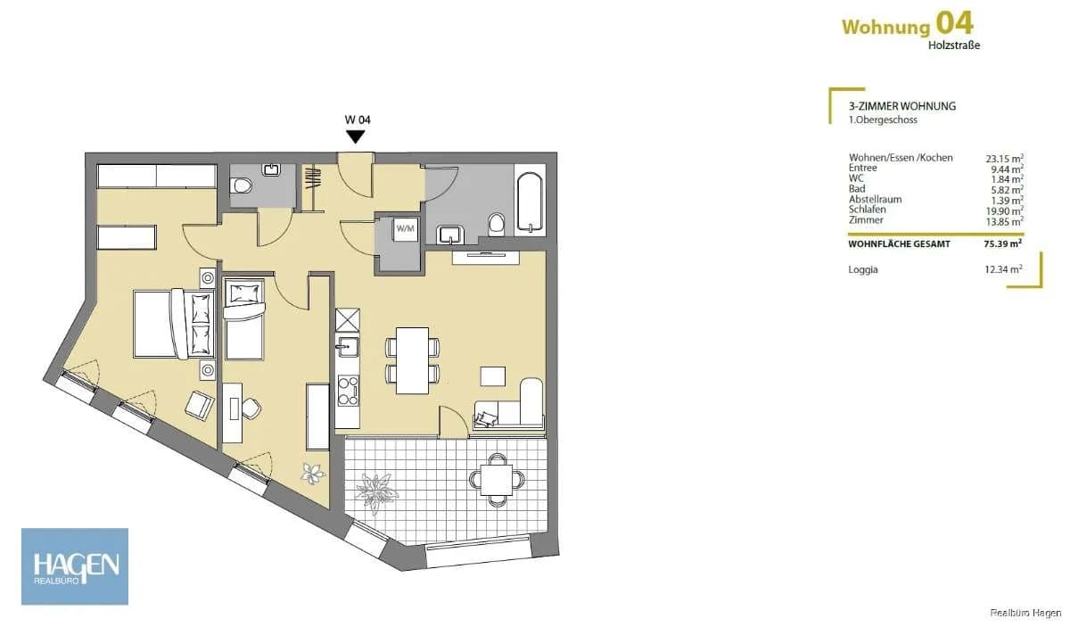 3-Zimmer-Wohnung kaufen in Dornbirn – 75,4 m², € 554.000 – Bild 5 von 8