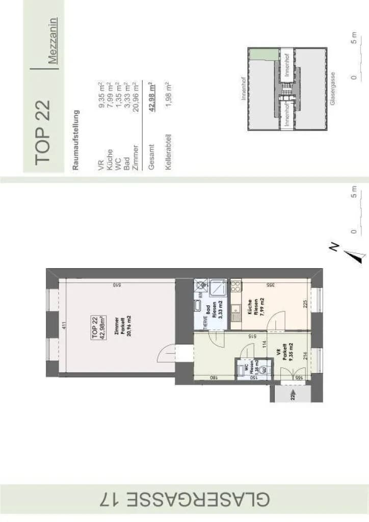 1-Zimmer-Wohnung kaufen in Wien – 42,98 m², € 255.000 – Bild 9 von 9