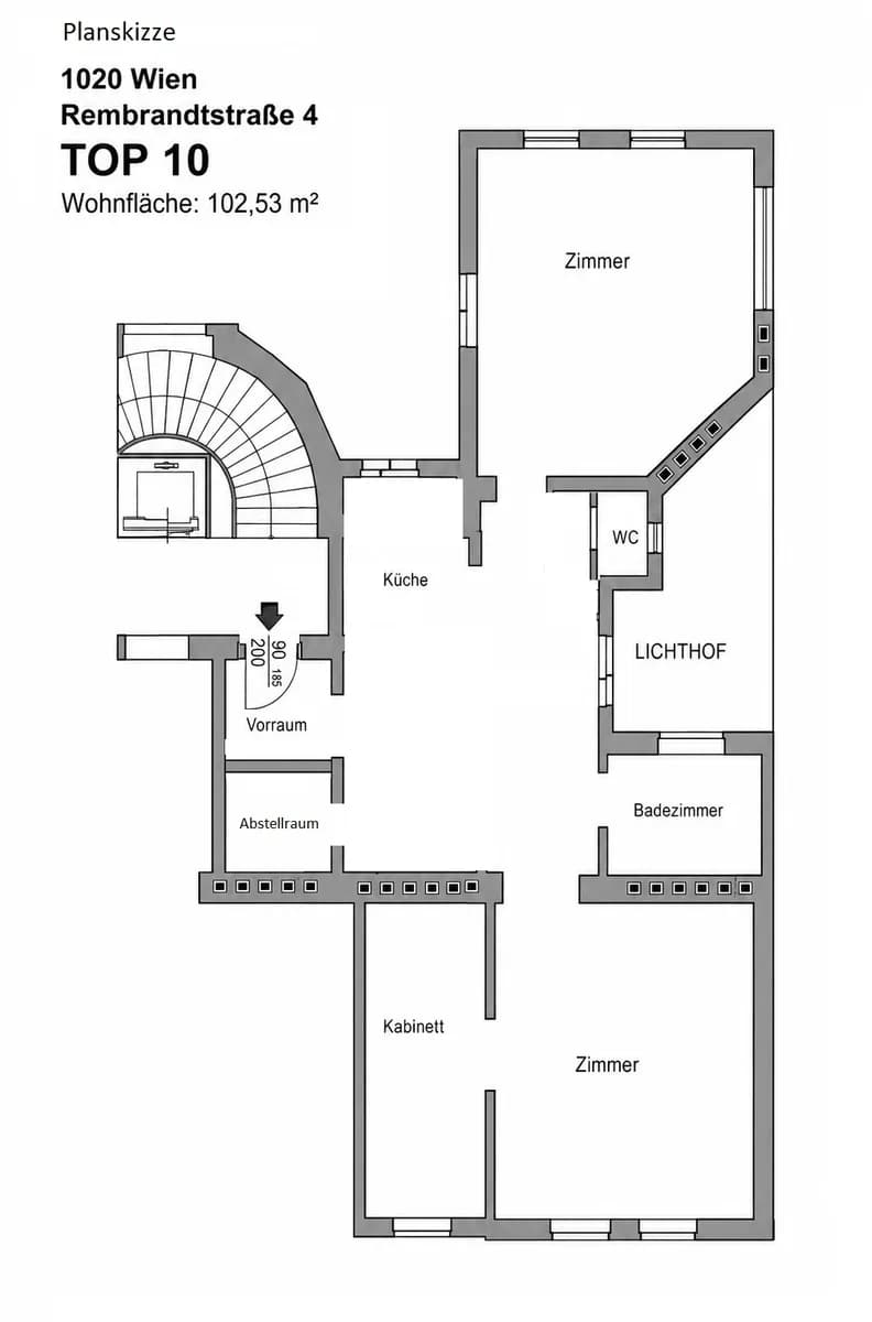 3-Zimmer-Wohnung mieten in Wien – 102,53 m², € 1.604 – Bild 14 von 15