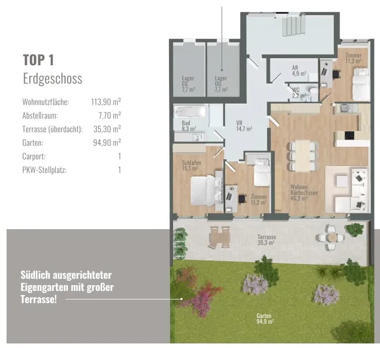 4-Zimmer-Wohnung kaufen in Grieskirchen – 113,9 m², € 565.700