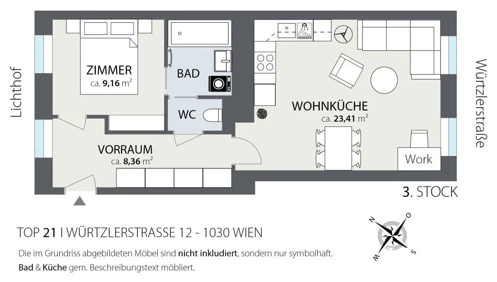 2-Zimmer-Wohnung kaufen in Wien – 46,17 m², € 269.900 – Bild 3 von 43