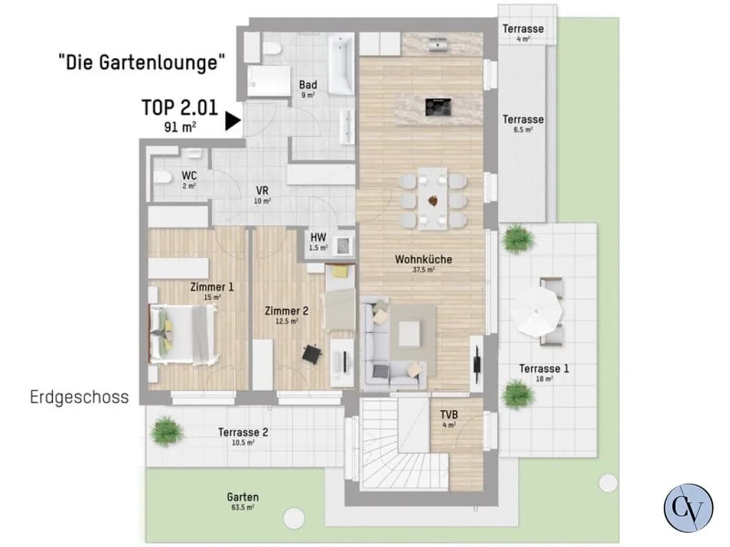 4-Zimmer-Wohnung kaufen in Wien – 90,71 m², € 1.399.900 – Bild 8 von 9