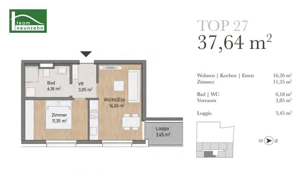 2-Zimmer-Wohnung kaufen in Graz – 37,64 m², € 228.256 – Bild 8 von 8